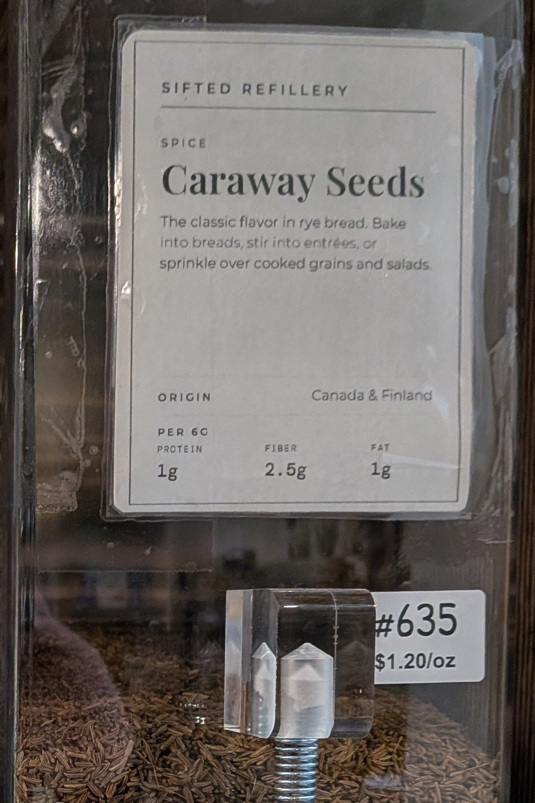 Caraway Seeds, Whole, Organic in the Sifted Refillery bulk bin